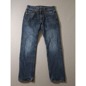 Aeropostale Jeans Mens 29x32 Blue Denim Whiskered Straight Leg Preppy 5 Pocket